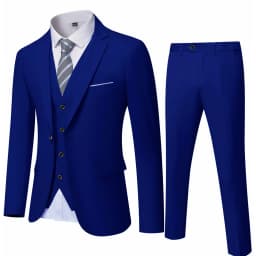 ( Blazer + Vest + Pants ) Men's Suit Slim 3 Pieces Set Solid Wedding Party Prom Groom Best Male Formal Business Suit