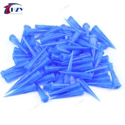 100Pcs 22G TT Plastic Tapered Pinhead Liquid Dispenser Needles Tip Blue Plastic Gle Needle, for Refilling Glue Fluid