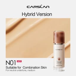 CARSLAN Liquid Foundation Concealer Matte Moisturizing Oil Control Long-lasting Full Coverage Whitening Face Base Makeup