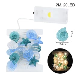 2M 20LED Ocean Theme Party Night Light Seahorse Seastar Shell Fairy Light Garland String Wedding Birthday Party Decoration