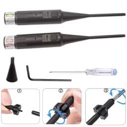 32 Adapters Rechargeable Universal Red Green Laser Bore Sight Kit .177 .22 to 12GA Laser Collimator Boresighter