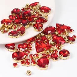 130pcs/lot Gold Claw Setting Glass Rhinestone Mixed Shape Sew On Crystal Stone Diamond for Wedding Dress Shoes Bags DIY Trim
