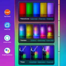 Tuya RGB Floor Lamp 200cm White Smart APP Remote Control Modern Corner Floor Light Atmospheric Festival LED Stand Lighting