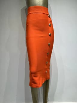New Arrival Women Button Black Blue Red Bodycon Bandage Skirt 2024 Designer High Waist High Street Party Club Pencil Skirt 75cm