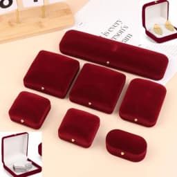 Flocking Gold Buckle Jewelry Box Pendant Ring Necklace Earring Bracelet Display Storage Box Luxury Feelings Packaging Box