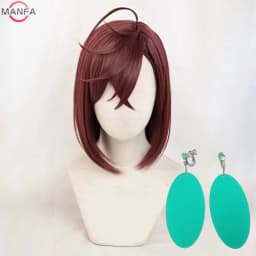 High Quality Momo Ayase Ekalun Cosplay Wig Anime Dandadan Cosplay Short Brown Heat Resistant Hair Anime Cosplay Wigs + Wig Cap