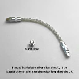 15cm/130cm C-C/USB-C Single Crystal Copper Keyboard Cable Supports 8K Magnetic Controllable Lights for HM Hub Computer Keyboard
