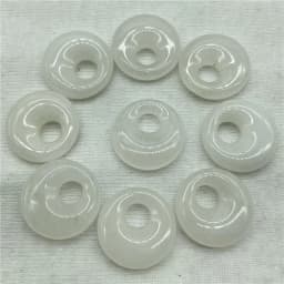 18mm Natural Gem Stone Quartz Crystal Amethyst Donut Charm Beads Pendant For Diy Jewelry Making Necklace Accessories 10pcs