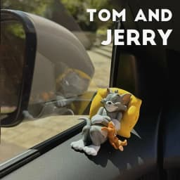 Tom Jerry Desk Shelf Ornament Car Dashboard Ornament Decoration Figurine Cute Sleeping Pose Home Decor Gift