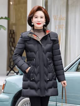 Women's Winter Thickened Long Cotton Jacket Quilted Slim Fit Waist-Cinching down Coat Regular Sleeve Long Zipper Closure