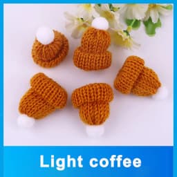 10-50Pcs Mini Knitting Hats Christmas DIY Craft Knitting Doll Hats Mini Wool Hat for Christmas Tree Ornaments DIY Hair Accessory