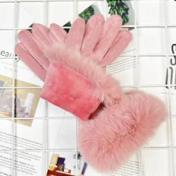 Winter Women Keep Warm Plus Velvet Touch Screen Thicken Plush Wrist Suede Gloves Solid Simple Elegant Soft Drive Cycling
