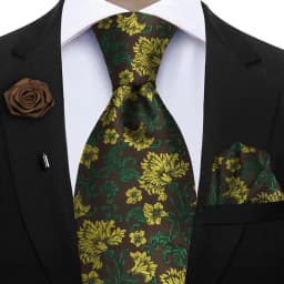 Peacock Blue Floral Print 2-Piece Tie & Pocket Square Set for Men Wedding Business Casual Stylish Accessories