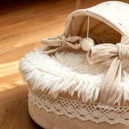 BOOTEELY Pet Cradle Cat Nest Bow Lace Semi-Closed Universal In All Seasons Breathable With Canopy Shading Pet Nest