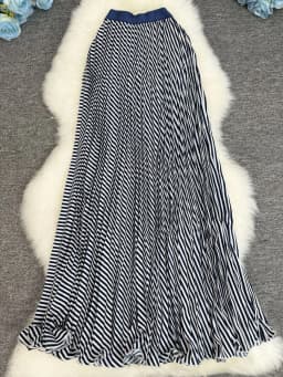 Polka Dot Print High Elegant A-line Pleated Long Skirt For Women 2025 Spring autumn Office Lady Casual Leopard Skirts