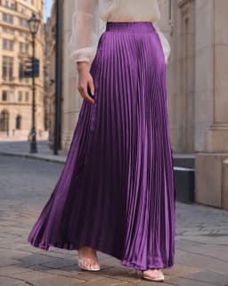 2026 New Spring Summer For Women 22 Solid Colors Midi Flowing Draped Large Hem Long High Waist Pleated Skirt Sweet Elegant