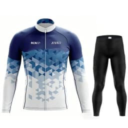 Rvouei Team Autumn Cycling Jersey Bib Pants Set Ropa Ciclismo Bicycle MTB Clothing Road Bike Suit Men Long Sleeve Bicicleta Set