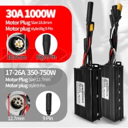 Ebike SineWave Three Mode Controller 24V-52V 17A 26A 30A 40A 45A TFT Display Throttle Hall Unlimited Motor 350W-2000W Moto
