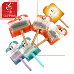 Fenice Pet Grooming Steel Long Comb Slicker Brush for Dogs - Efficiently Removes Floating Hair Tangles And Loose Hair Dog Groomi