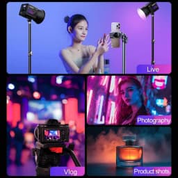 RGB Video Light Portable LED Photography Studio Light with 10000mAh Rechargeable for Vlog Streaming Live Photo Fill Lamp