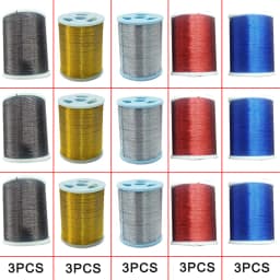 TAKEDO 15PCS/SET 100 Yards B Spool Nylon Metallic NCP Thread Guide Ring Winding Thread DIY Rod Building Repair Wrapping Line
