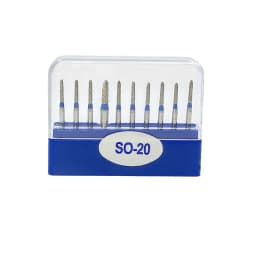 10Pcs/set Dental Diamond Burs Drills High Speed Handpiece Polishing Smoothing Diamond Burs SO-20 SO-21 SO-S20