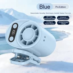 Semiconductor Cooling Car Fan Outdoor Portable Usb Clip On Portable Desk Fan With Led Display 360 Rotation Quiet For Car Camping