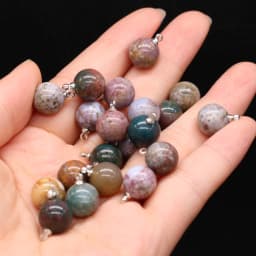 5pcs Natural Stone Agates Crystal Quartzs Damation Jaspers / Amethysts Pendant for Necklace Earring or Jewelry Making Size 10mm