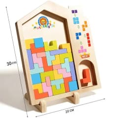 3D Colorful Building Blocks Puzzle Game Children Tangram Intelligence Early Education Montessori Educational Tabletop Games