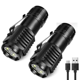 Portable Mini LED Flashlight Powerful 3*Wick Small Pocket Torch USB Rechargeable Strong Light Lantern Super Bright Cap Clip Lamp
