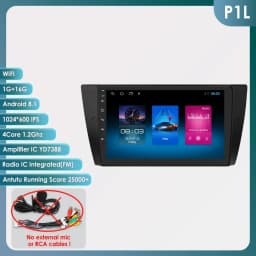 Hizpo Car Android 14 Multimedia Radio Player for BMW 3 Series E90 E91 E92 E93 2006-2012 GPS Navigation Stereo Audio Head Unit
