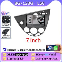 Android Auto For Ford Fiesta 1995-2001 Focus MK1 1998-2004 Car Radio No 2din Display 5G Wifi GPS Navigation Screen Autoradio DSP