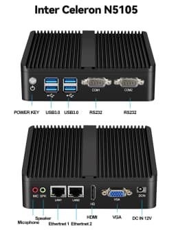 Intel Core I3-5005U Mini PC Barebone Dual LAN 2xRS232/485 4xUSB Support WiFi Linux Computer for Industrial Windows10Pro Ready