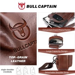 BULLCAPTAIN Men Multifunction Anti Theft Shoulder Bag Man Crossbody Cross Body Travel Sling Chest Bags Pack Messenger Pack