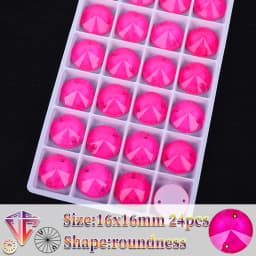 VC Neon Fluorescent Roundness Sew on Rhinestone Roundness Sewing Diamond Glass Diamond Flatback DIY Accessories Wedding