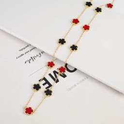 Natural Stone Shell Plant Five Leaf Flower Creative 20 Leaf Pendant Necklace Sweater Chain Women's Advanced Gift Clover