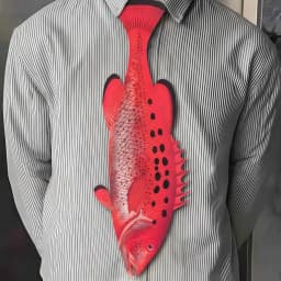 3D Fish Fish-shaped Men's Tie Animal Pattern Lifelike Kitten Necktie Satin Fabric Novelty Creative Neck Tie For Party Wedding