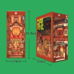 DIY Wooden Book Nook Shelf Insert Kits Miniature Cherry Blossom Bookends Japanese Doll Houses Toys Bookshelf Gifts Home Decor
