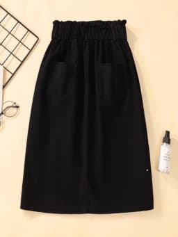 Khaki Workwear A-Line Skirt for Women Spring Autumn plus Size High Waist Midi Pure Color Commute Style 2025 New Arrival