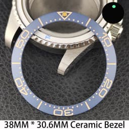 Sloping 38mm * 30.6mm Ceramic/Aluminum Bezel GMT and Diving Watch Insert Fits for 40mm Men's Watch Case Bezel Replacement Insert