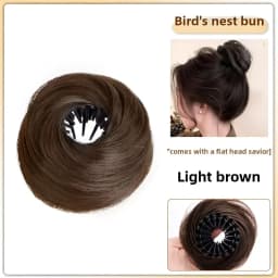 Magic Synthetic Hair Bun With Circle Elastic Clips Bird's Nest Shaped Retractable Hairpieces Fashionable Wig Hair Accessories