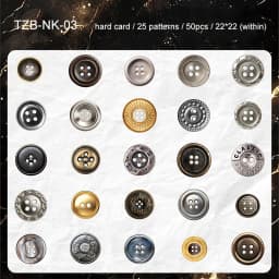 JIANWU Button Series Vintage Button Shaped Landscape Material Collage Scrapbooking Sticker Creative DIY Journal Stationery