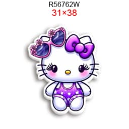 Hello Cat 10pcs/lot San Resin Planar Transparent Glitter Acrylic Flatback for Charms DIY Bow Craft Supplies Phone Case Decor
