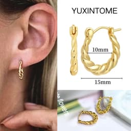 Pave Micro Crystal North Star Hoop Earrings Punk 925 Sterling Silver Ear Needle Twist Gold Earrings For Women Minimalist Jewelry