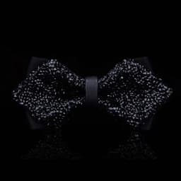1 Piece Men's Glitter Rhinestone Bow Tie Shiny Full Rhinestone Bow Banquet Party Wedding Stage Event Gold Silver