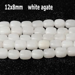 44 Types White Chalcedony Jade Agate Bead Natural Stone Rondelle Cube Faceted Loose Beads for Jewelry Making Bracelets Accessory
