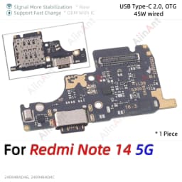 Bottom USB Charger Board Dock Connector Charging Port Flex Cable For Xiaomi Redmi Note 13 14 13C 14C 14R 13R Pro Plus 4G 5G Part