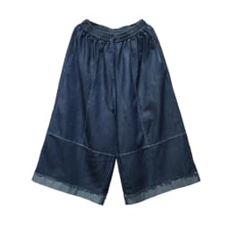 [EAM] High Elastic Waist Blue Denim Wide Leg Jeans Calf-Length Pants New Trousers Women Fashion Tide Spring Autumn 2026 1DJ6418