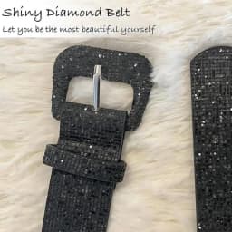 Women's Glitter Sequin Belt, Sparkly Belt for Jeans, Suitable for Pairing with various Pants and Coats