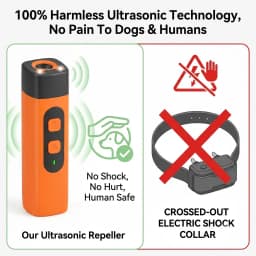 Handheld Portable Ultrasonic Dog Repellent One-Button Multi-Mode Barking Deterrent Outdoor Dog Training Device